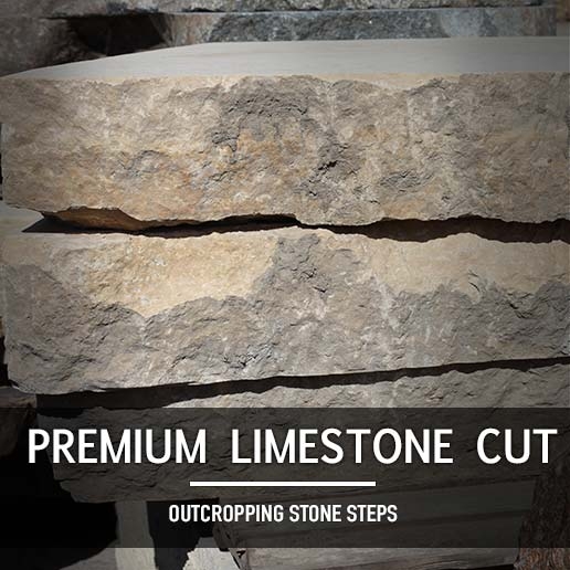 Premium Limestone Cut Outcropping Steps